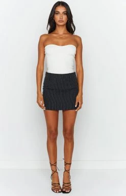 Beginning Boutique Marigold Cream Strapless Top