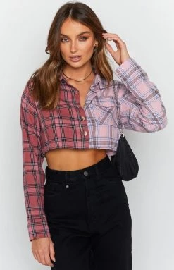 Beginning Boutique Markis Two Tone Checked Top Multi