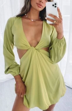 BB Exclusive Dresses Mars Twist Mini Dress Green