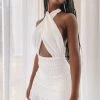 BB Exclusive Dresses Marseilia Cross Neck Dress White