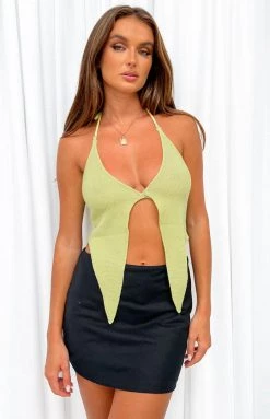 Beginning Boutique Tops Marta Green Knit Top