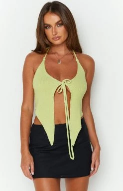 Beginning Boutique Tops Marta Green Knit Top