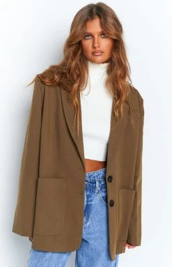 Beginning Boutique Martena Brown Blazer