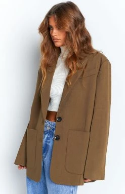 Beginning Boutique Martena Brown Blazer
