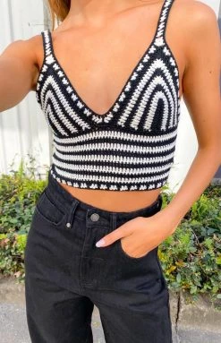 BB Exclusive Martha Black Crochet Bralette Tops