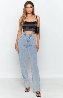 Beginning Boutique Tops Martine Crop Top Black
