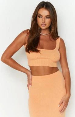 Beginning Boutique Marvell Orange Tank Top Tops