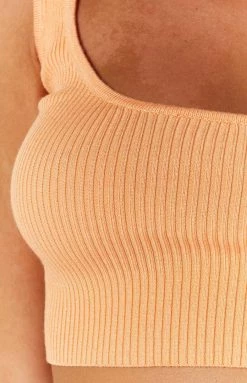 Beginning Boutique Marvell Orange Tank Top Tops