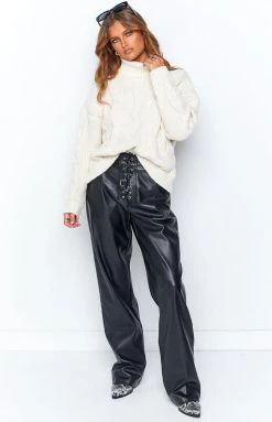 Beginning Boutique Marxus Cream Cable Sweater