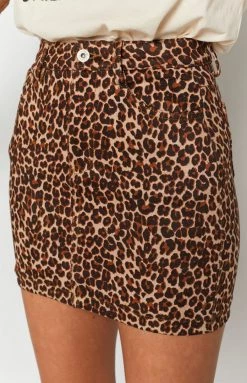 BB Exclusive Bottoms Maverick Suede Skirt Leopard