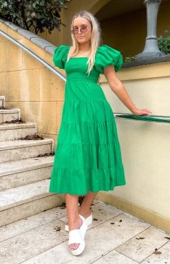 Beginning Boutique Mayfair Green Midi Dress New
