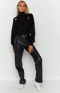 Beginning Boutique Mayson Black Knit Sweater