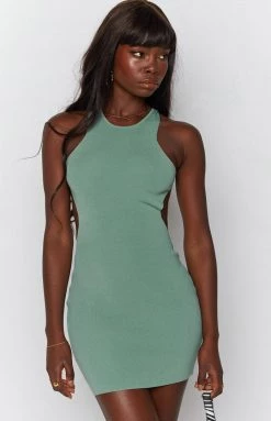 BB Exclusive Dresses Mazzy Backless Knit Dress Sage