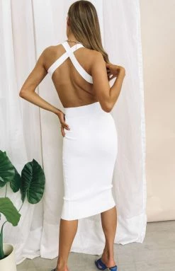 BB Exclusive Dresses Mazzy Midi Dress White