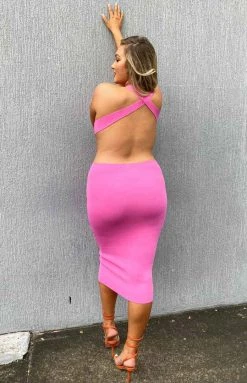 BB Exclusive Dresses Mazzy Midi Dress Pink