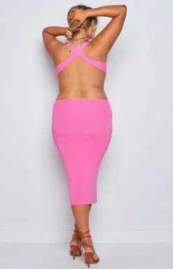 BB Exclusive Dresses Mazzy Midi Dress Pink