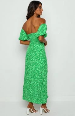 BB Exclusive Meera Green Floral Maxi Dress