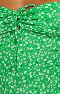 BB Exclusive Meera Green Floral Maxi Dress