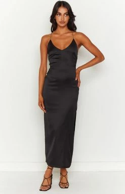 BB Exclusive New Megan Black Midi Dress