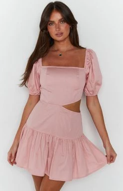 BB Exclusive Melea Pink Puff Sleeve Mini Dress