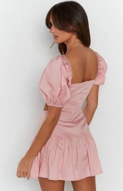 BB Exclusive Melea Pink Puff Sleeve Mini Dress
