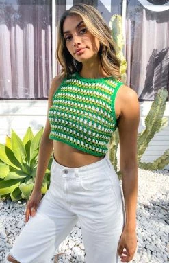 BB Exclusive Tops Melina Green Knit Top