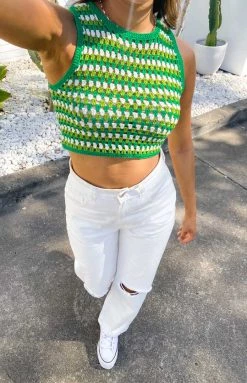 BB Exclusive Tops Melina Green Knit Top