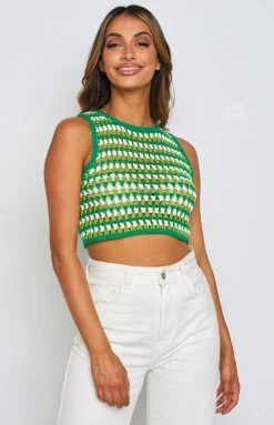 BB Exclusive Tops Melina Green Knit Top