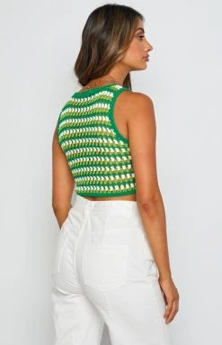 BB Exclusive Tops Melina Green Knit Top