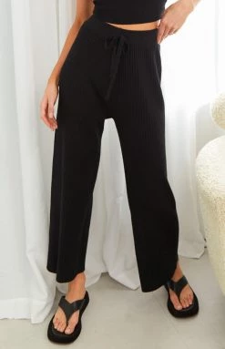 Beginning Boutique New Melissa Black Knit Pants