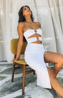 BB Exclusive Melody Midi Dress White