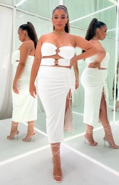 BB Exclusive Melody Midi Dress White