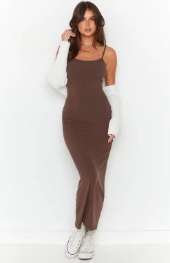 BB Exclusive Melrose Brown Maxi Dress
