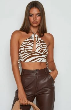 Beginning Boutique Mercie Zebra Halter Top Tops 9 Beginning Boutique Mercie Zebra Halter Top Tops