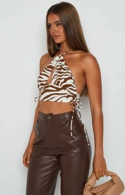 Beginning Boutique Mercie Zebra Halter Top Tops 10 Beginning Boutique Mercie Zebra Halter Top Tops