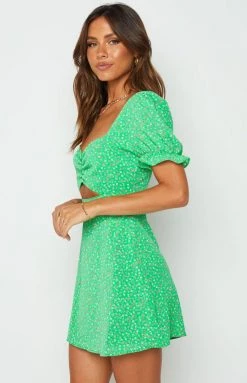 BB Exclusive Mercury Green Cut Out Mini Dress