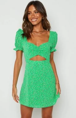 BB Exclusive Mercury Green Cut Out Mini Dress