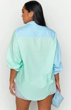 Beginning Boutique Miami Heat Blue Spliced Shirt Tops
