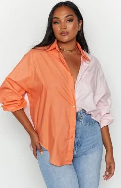 Beginning Boutique Miami Heat Pink Spliced Shirt Tops