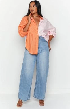 Beginning Boutique Miami Heat Pink Spliced Shirt Tops