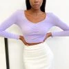 BB Exclusive Tops Michelle Long Sleeve Crop Top Lilac