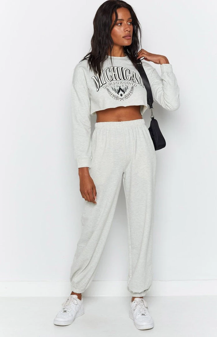 Beginning Boutique Two Piece Sets Michigan Camp Two Piece Lounge Set Grey 5 Beginning Boutique Two Piece Sets Michigan Camp Two Piece Lounge Set Grey