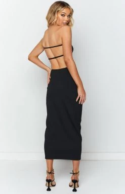 BB Exclusive Dresses Mila Black Midi Dress