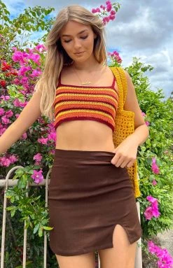 Beginning Boutique Milan Skirt Brown Bottoms