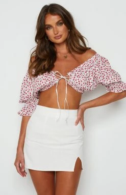 Beginning Boutique Milan Skirt White Bottoms