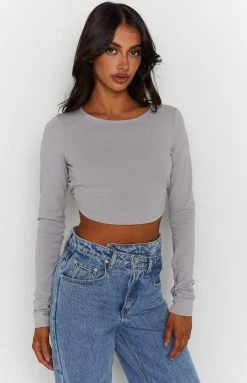 BB Exclusive New Milja Grey Open Back Top