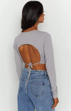 BB Exclusive New Milja Grey Open Back Top 10 BB Exclusive New Milja Grey Open Back Top