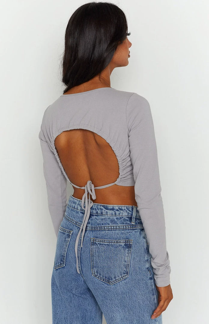 BB Exclusive New Milja Grey Open Back Top 4 BB Exclusive New Milja Grey Open Back Top