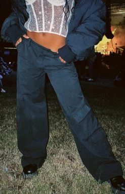 Beginning Boutique Millie Black Low Rise Cargo Trousers New 15 Beginning Boutique Millie Black Low Rise Cargo Trousers New