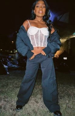 Beginning Boutique Millie Black Low Rise Cargo Trousers New